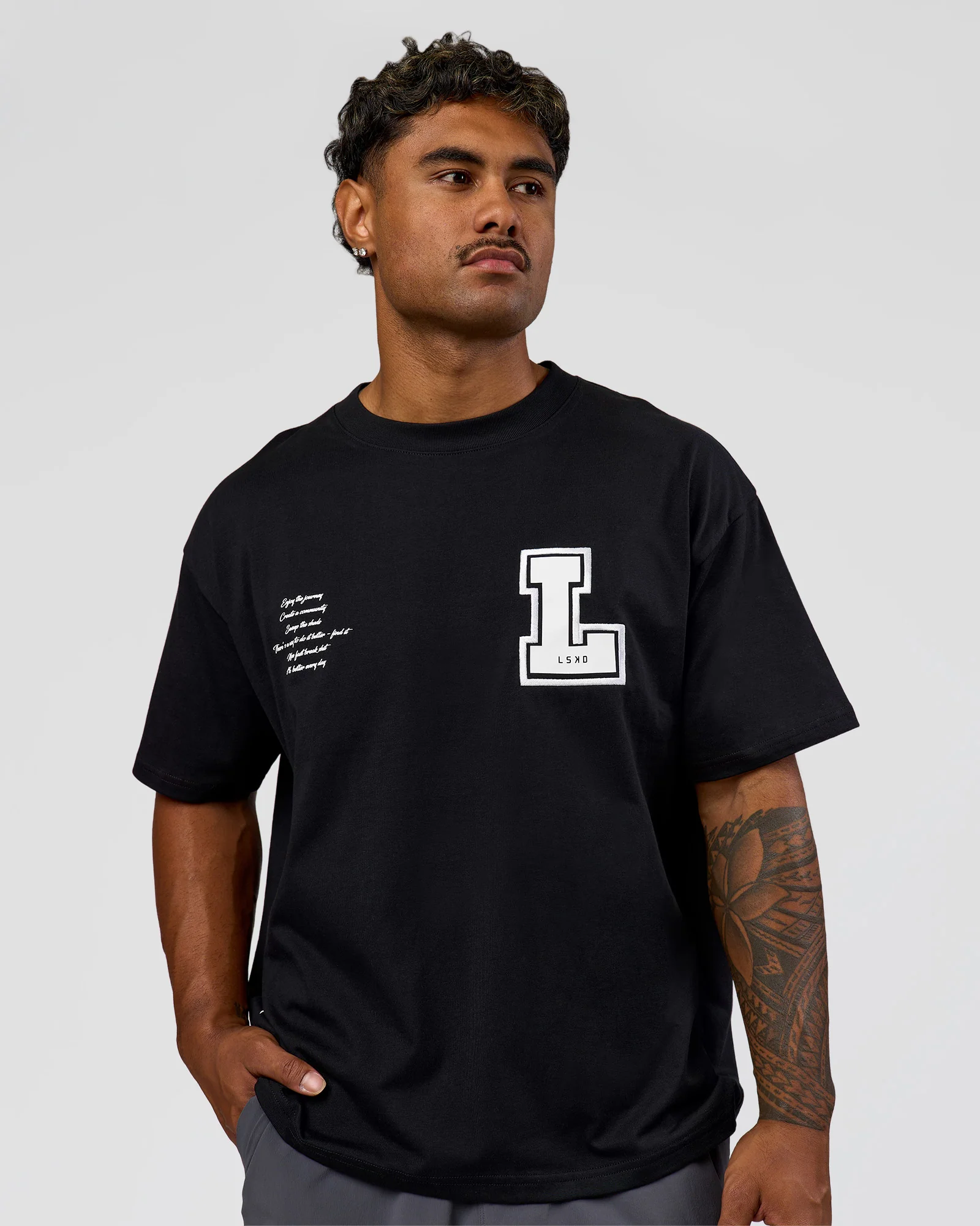 Hype Heavyweight Unisex Oversized Tee - Black-White