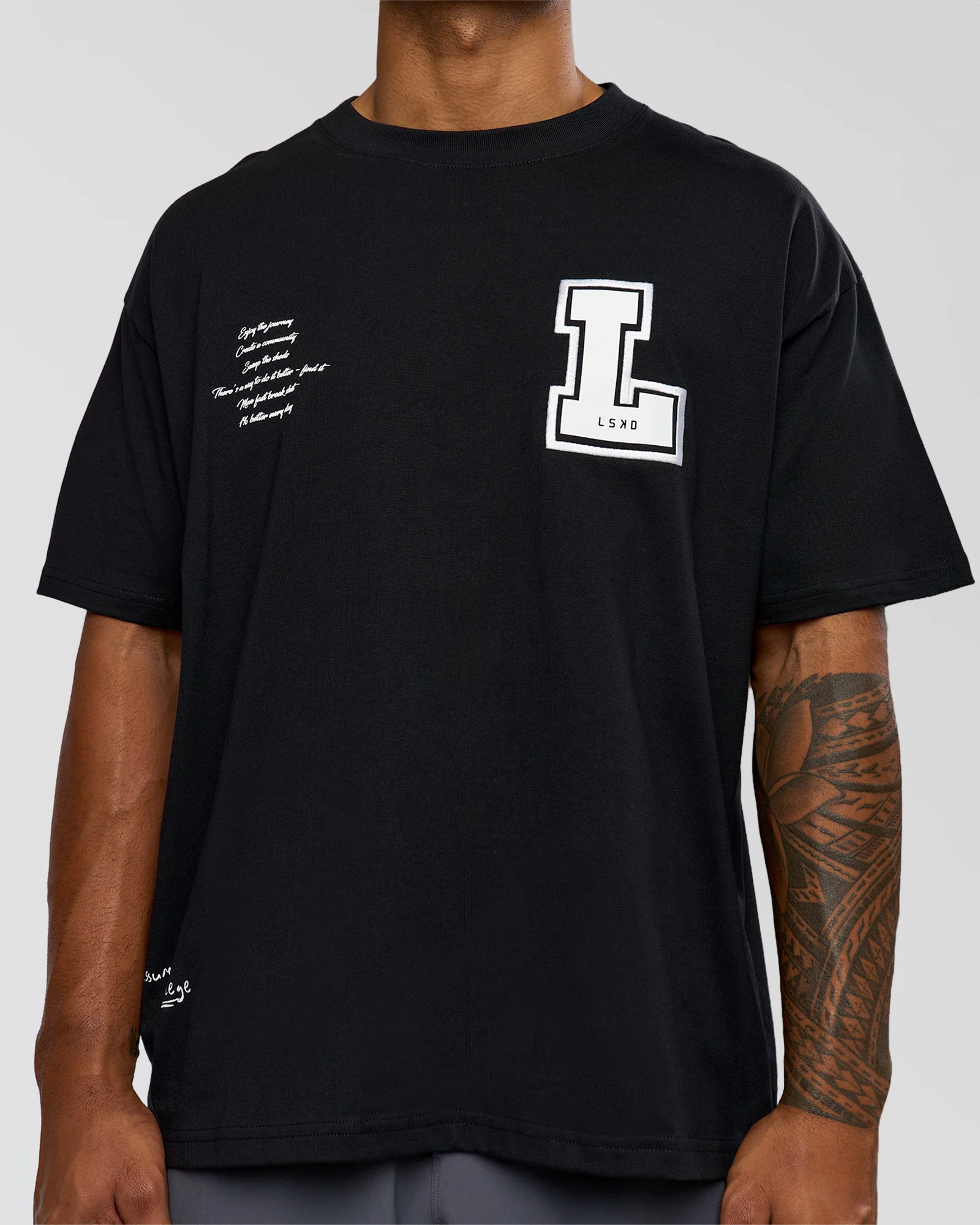 Hype Heavyweight Unisex Oversized Tee - Black-White