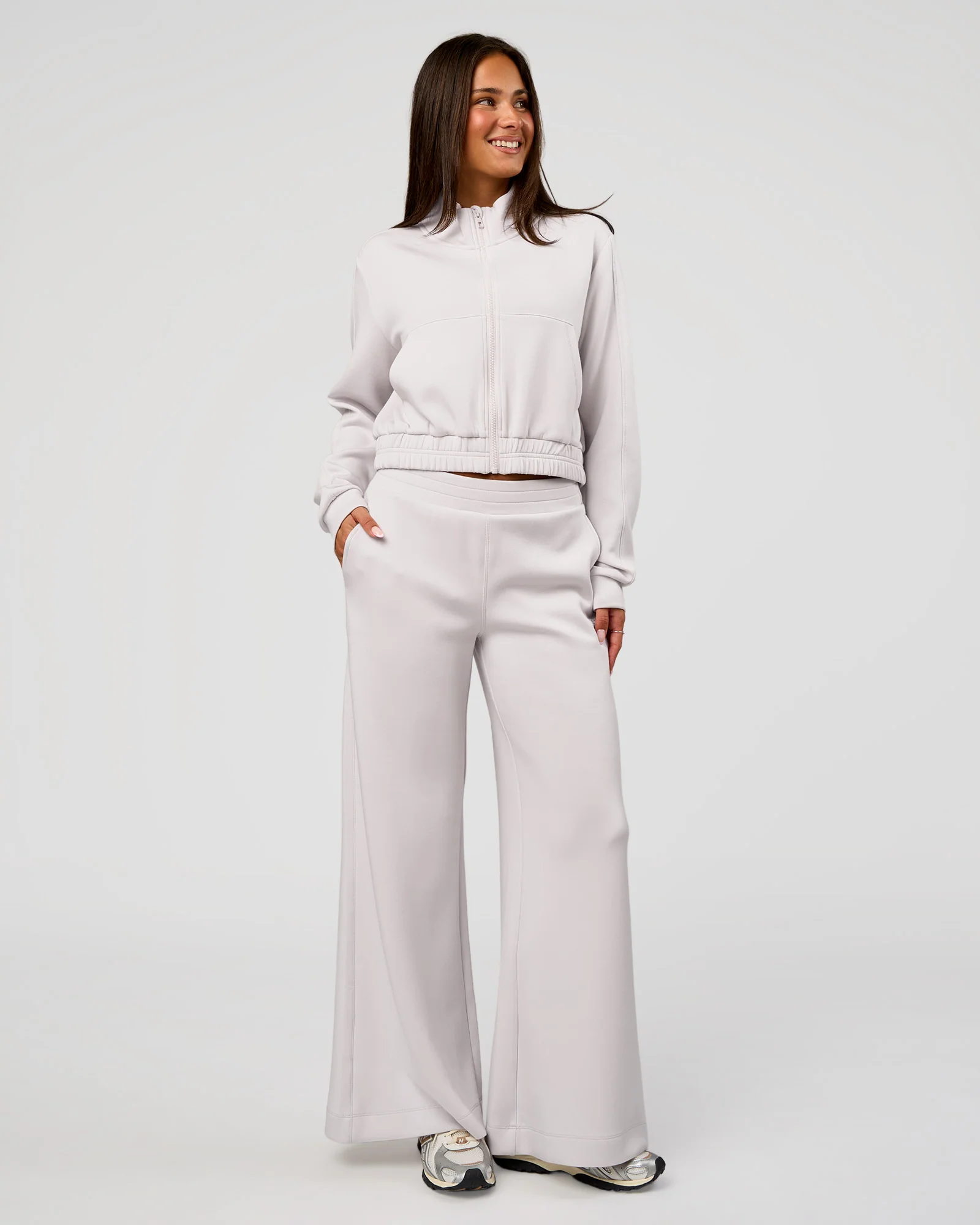 Elevate SoftTouch Cropped Full Zip Jacket - Clay