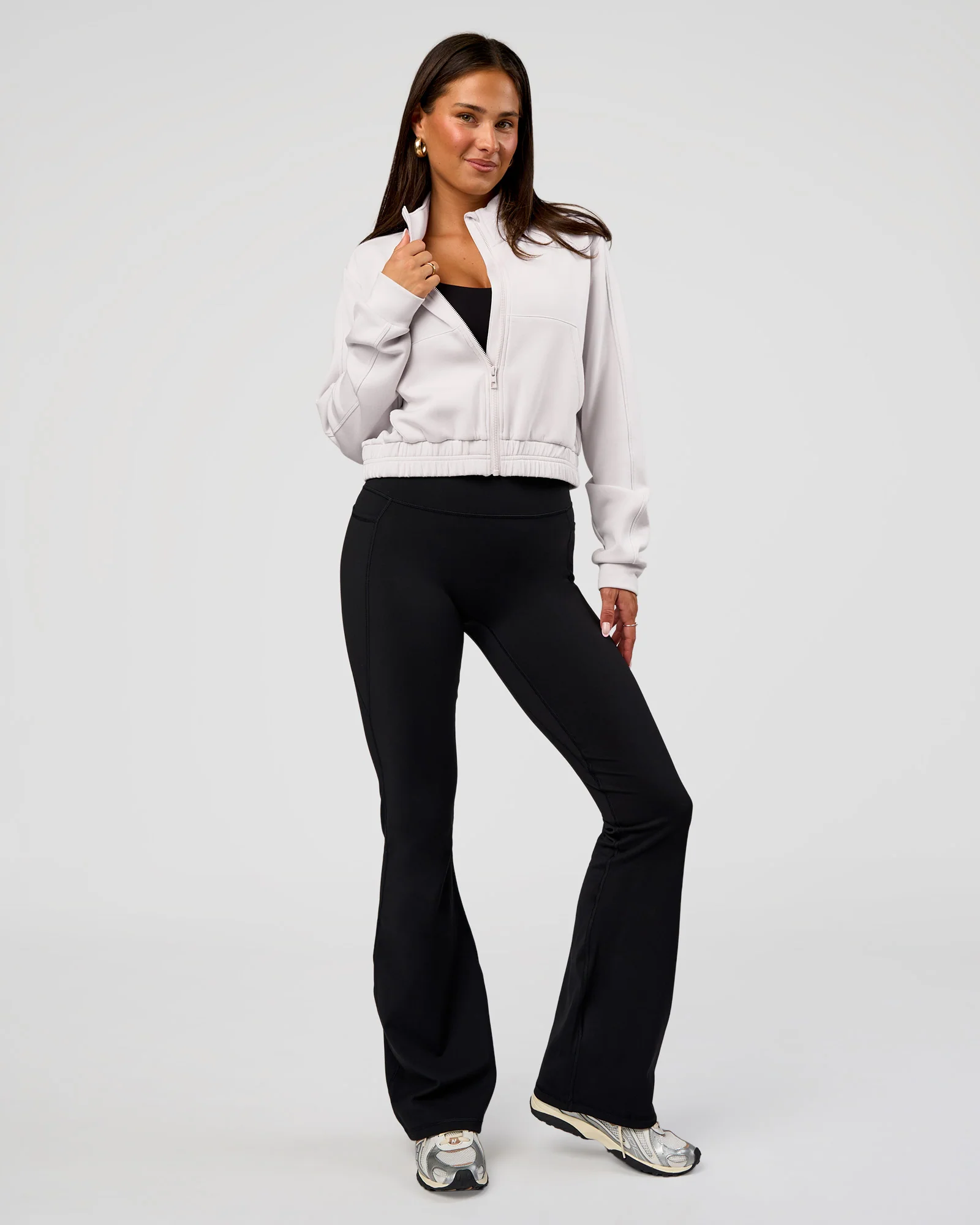 Elevate SoftTouch Cropped Full Zip Jacket - Clay