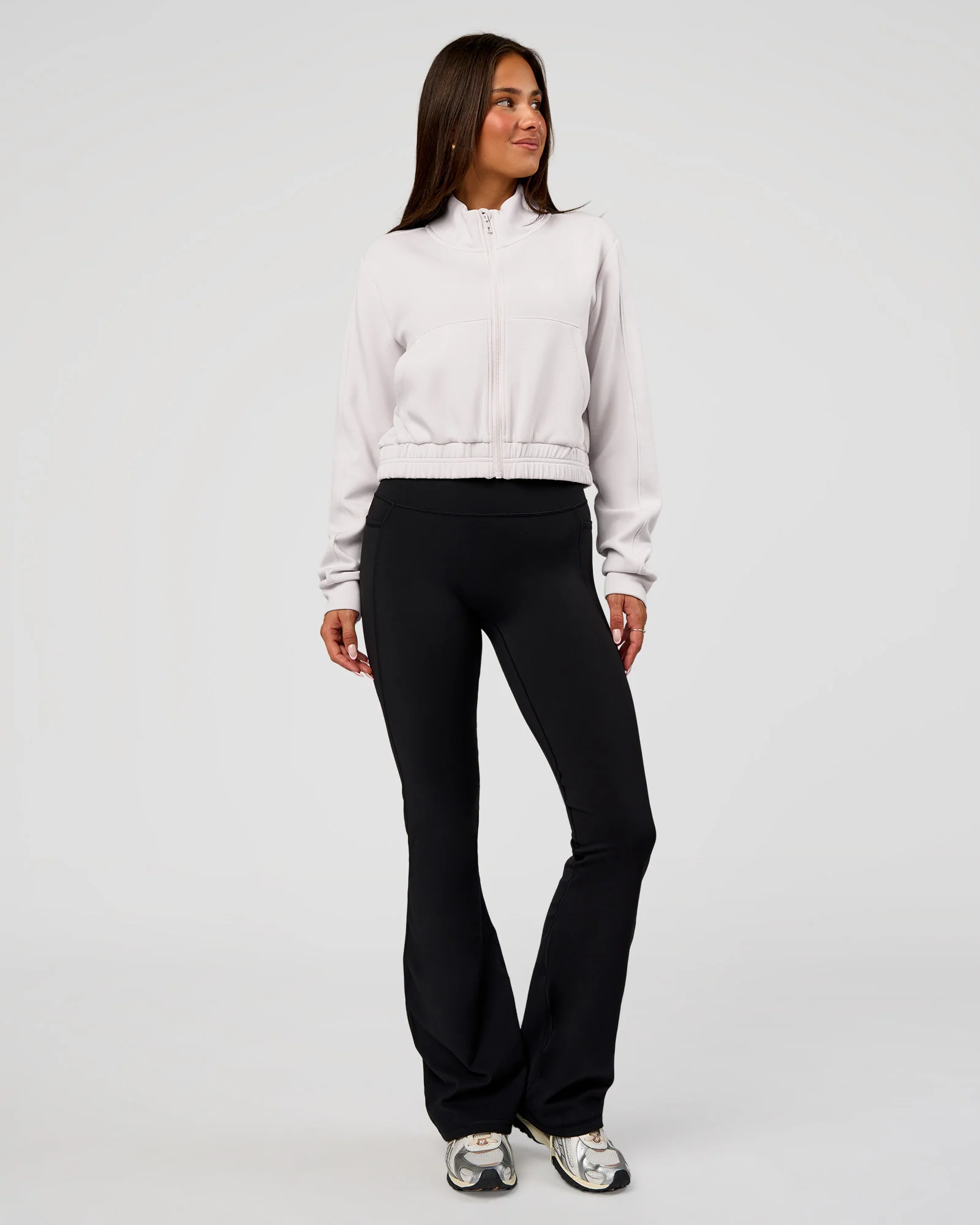 Elevate SoftTouch Cropped Full Zip Jacket - Clay