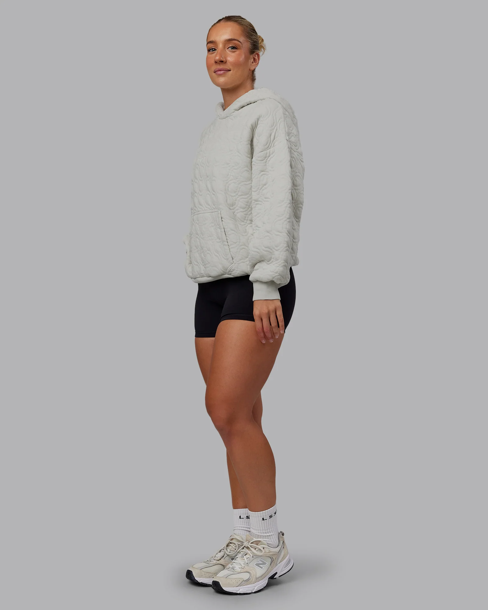 MVP Quilted Oversized Hoodie - Digital Mist-Geometric