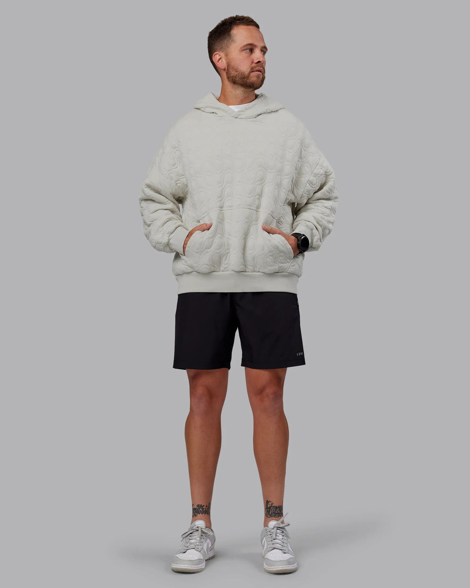MVP Quilted Oversized Hoodie - Digital Mist-Geometric