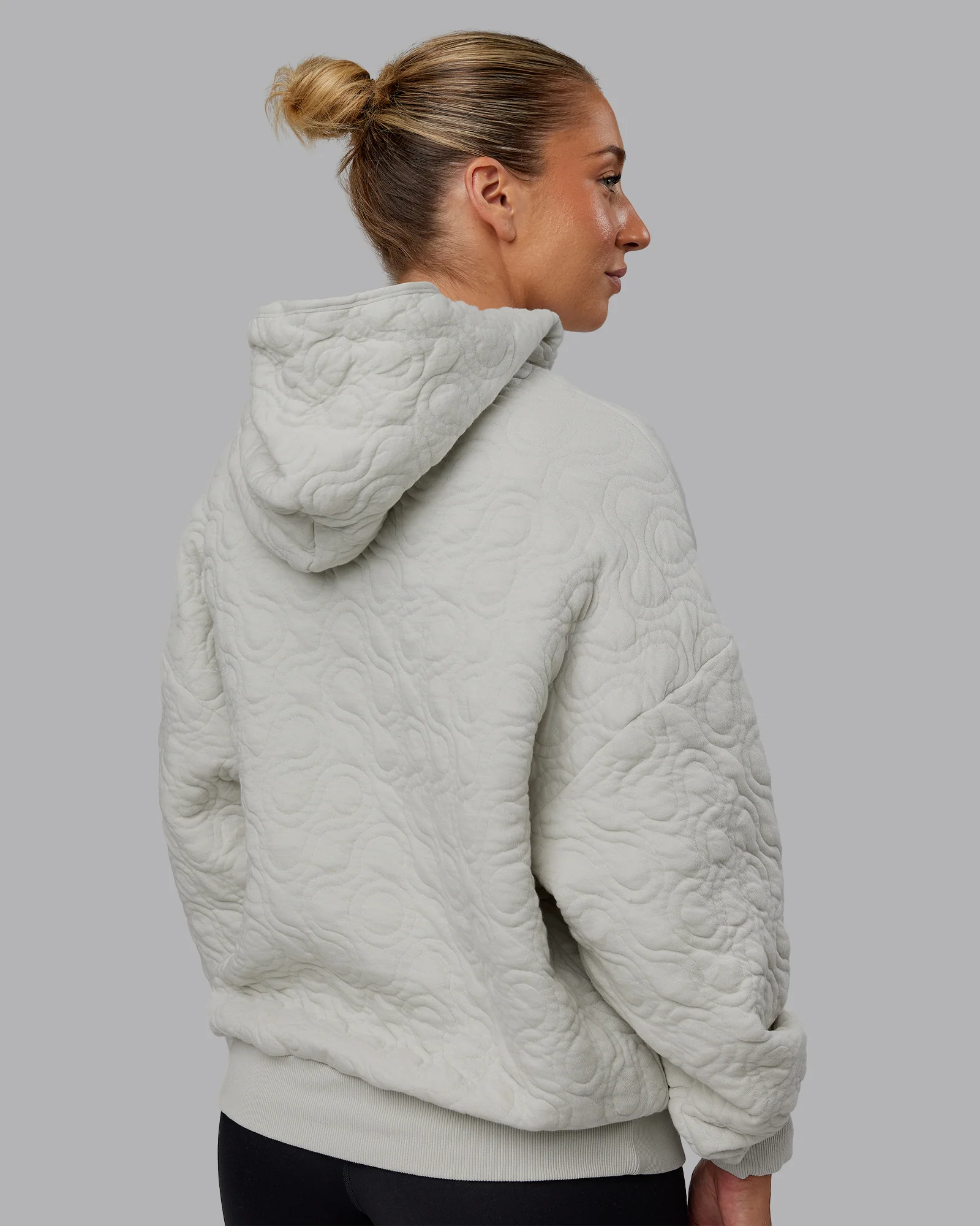 MVP Quilted Oversized Hoodie - Digital Mist-Geometric