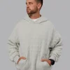 MVP Quilted Oversized Hoodie - Digital Mist-Geometric