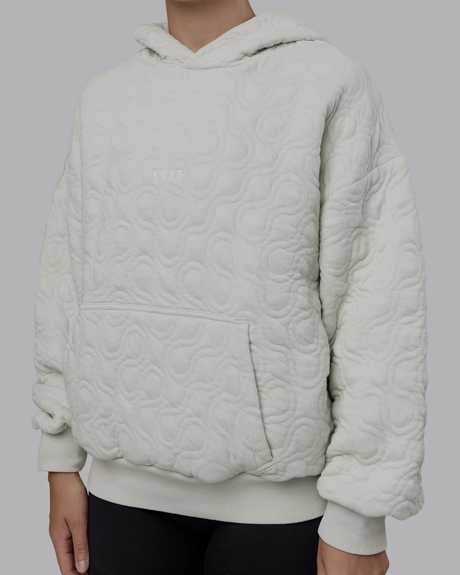 MVP Quilted Oversized Hoodie - Digital Mist-Geometric