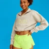 Slam Quarter Zip Sweater - Shale Beige-Lime Glo