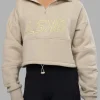 Slam Quarter Zip Sweater - Shale Beige-Lime Glo