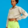 Slam Quarter Zip Sweater - Shale Beige-Lime Glo