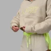 Slam Quarter Zip Sweater - Shale Beige-Lime Glo