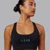 Rep Sports Bra - Black-Impact Green