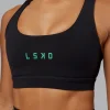 Rep Sports Bra - Black-Impact Green