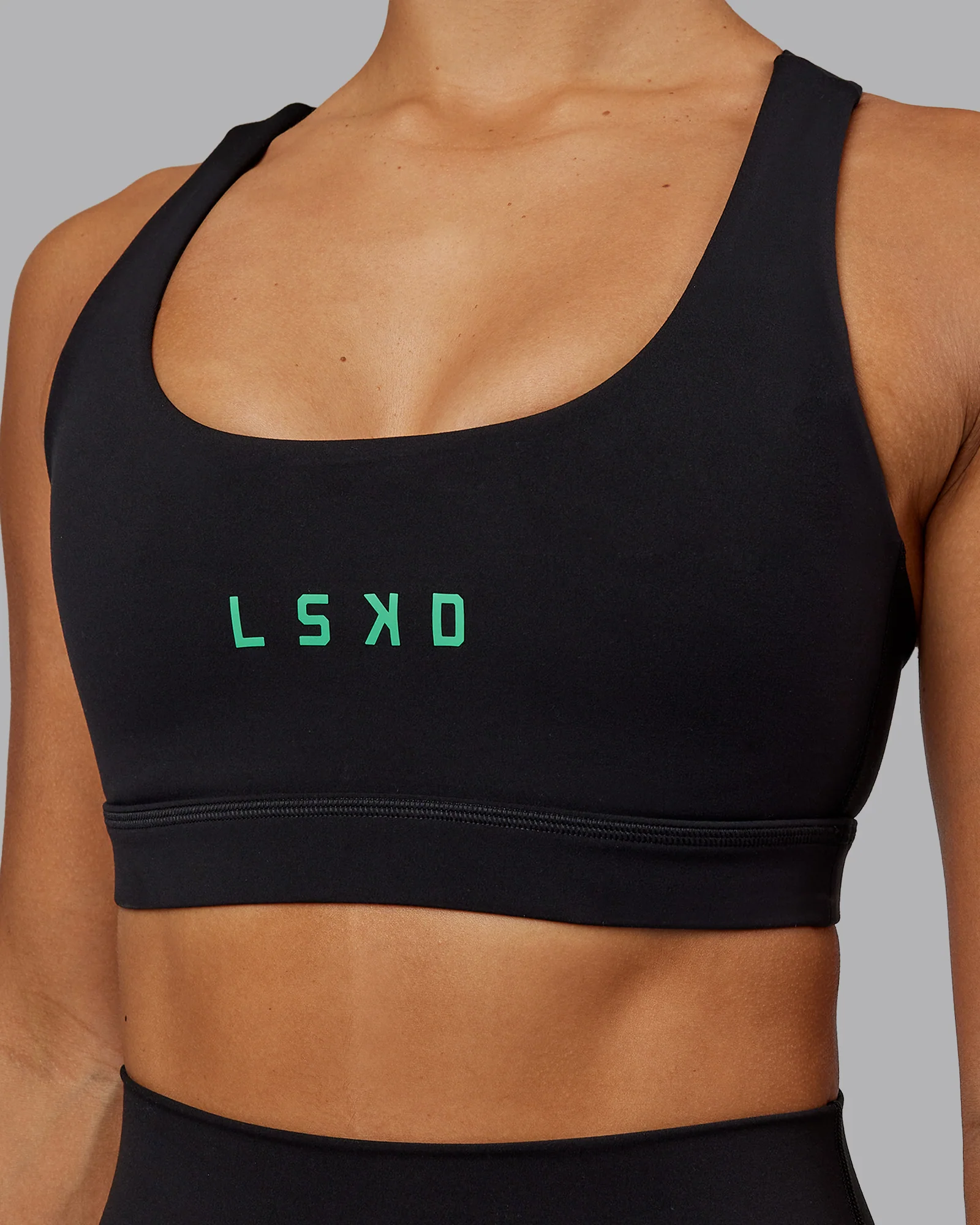 Rep Sports Bra - Black-Impact Green