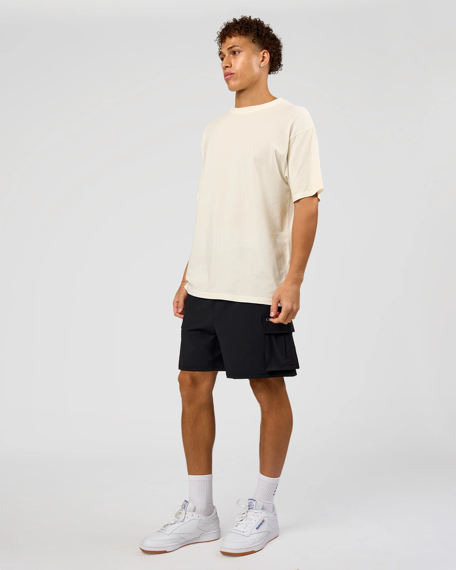 Shadow Mode FLXCotton Oversized Tee - Off White Washed