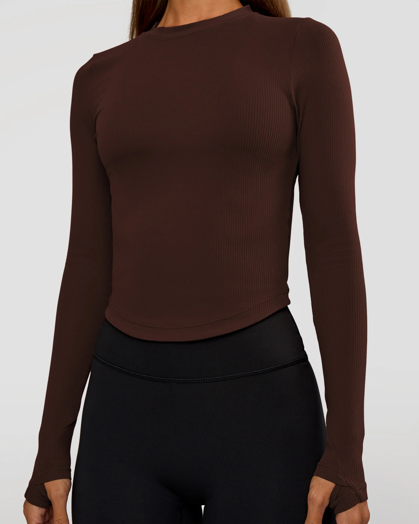 20465-flow-rib-long-sleeve-tee-hot-chocolate-5.webp Flow Rib Long Sleeve Tee - Hot Chocolate