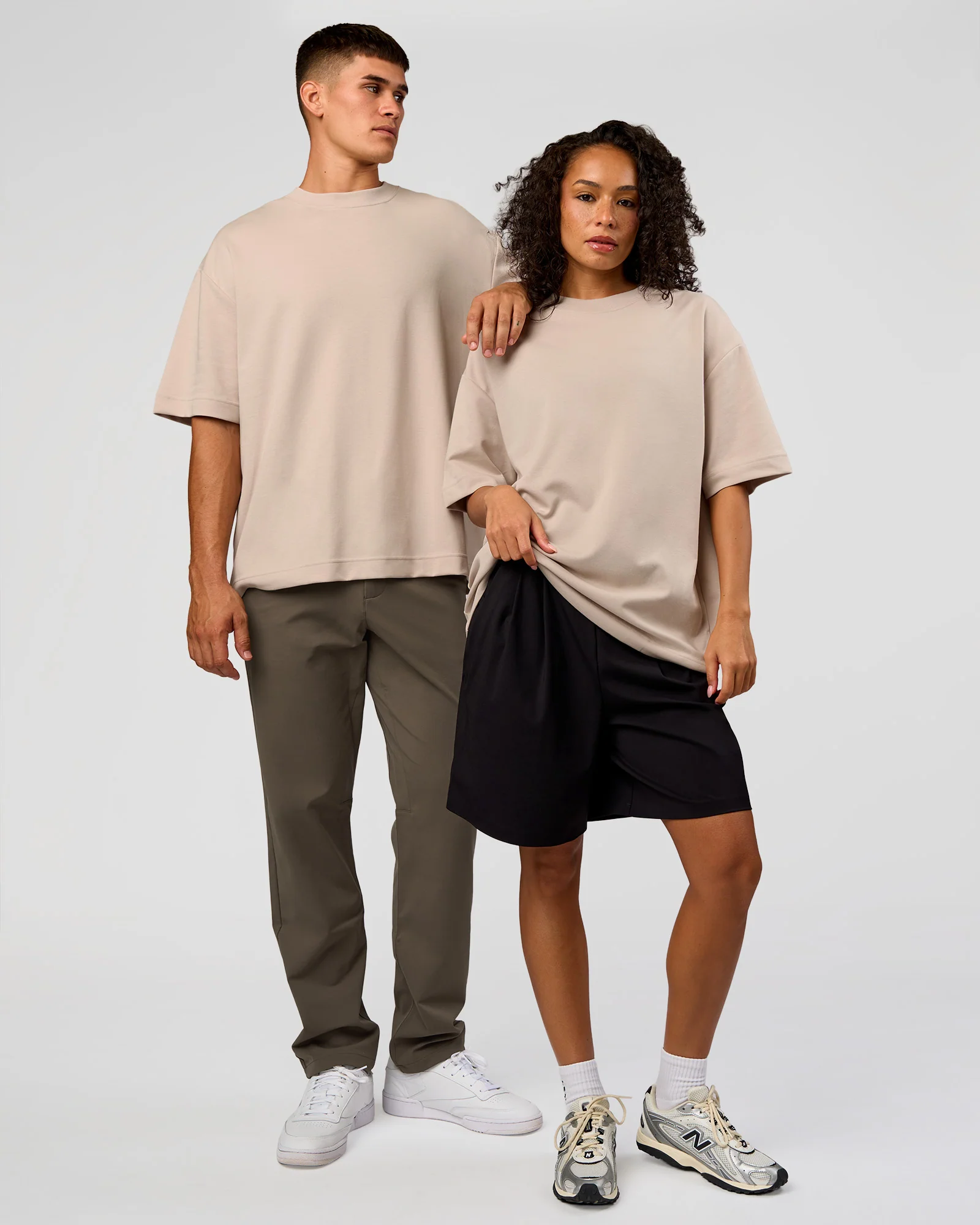 AfterDark ZeroCrease Oversized Tee - Shale Beige