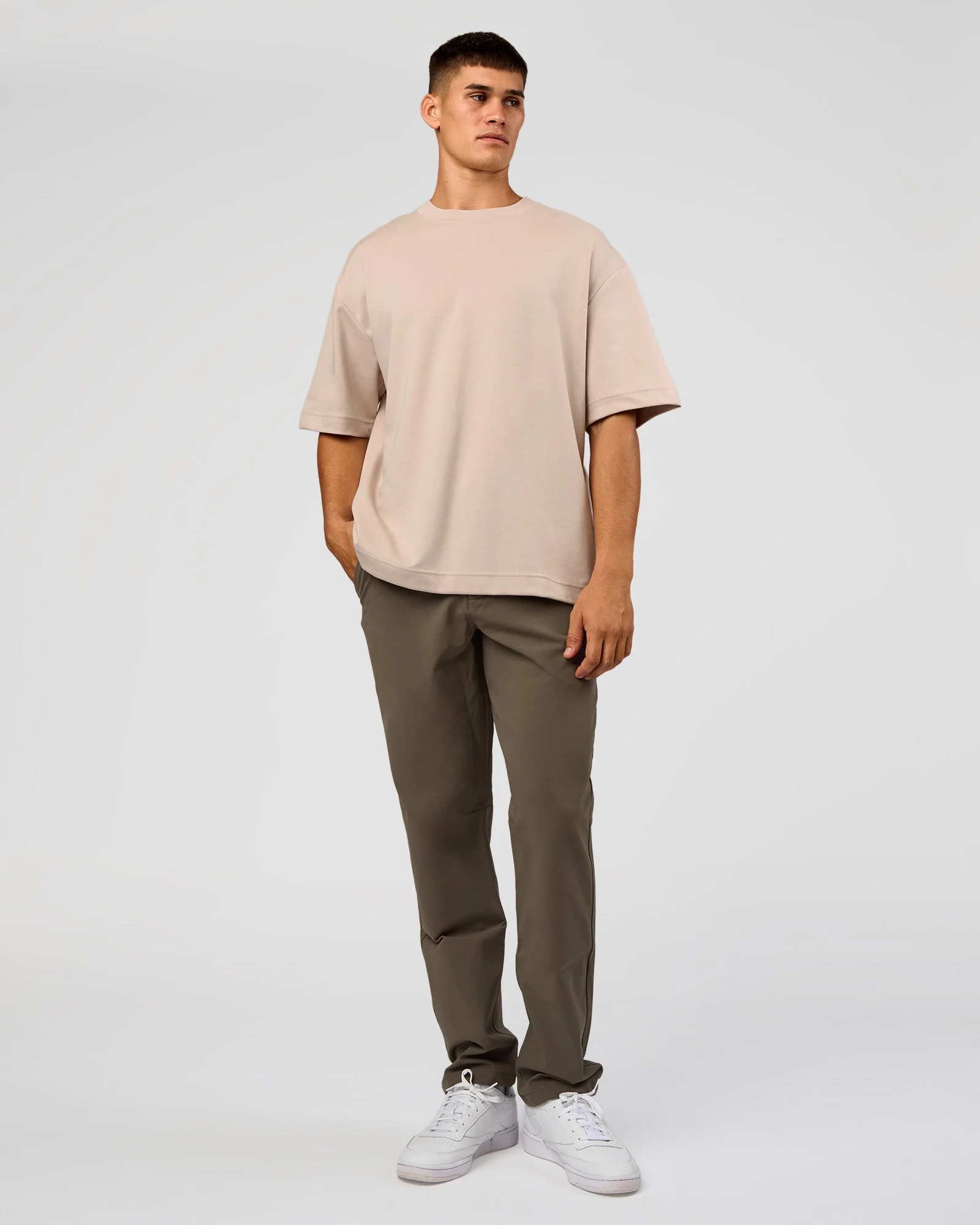 AfterDark ZeroCrease Oversized Tee - Shale Beige