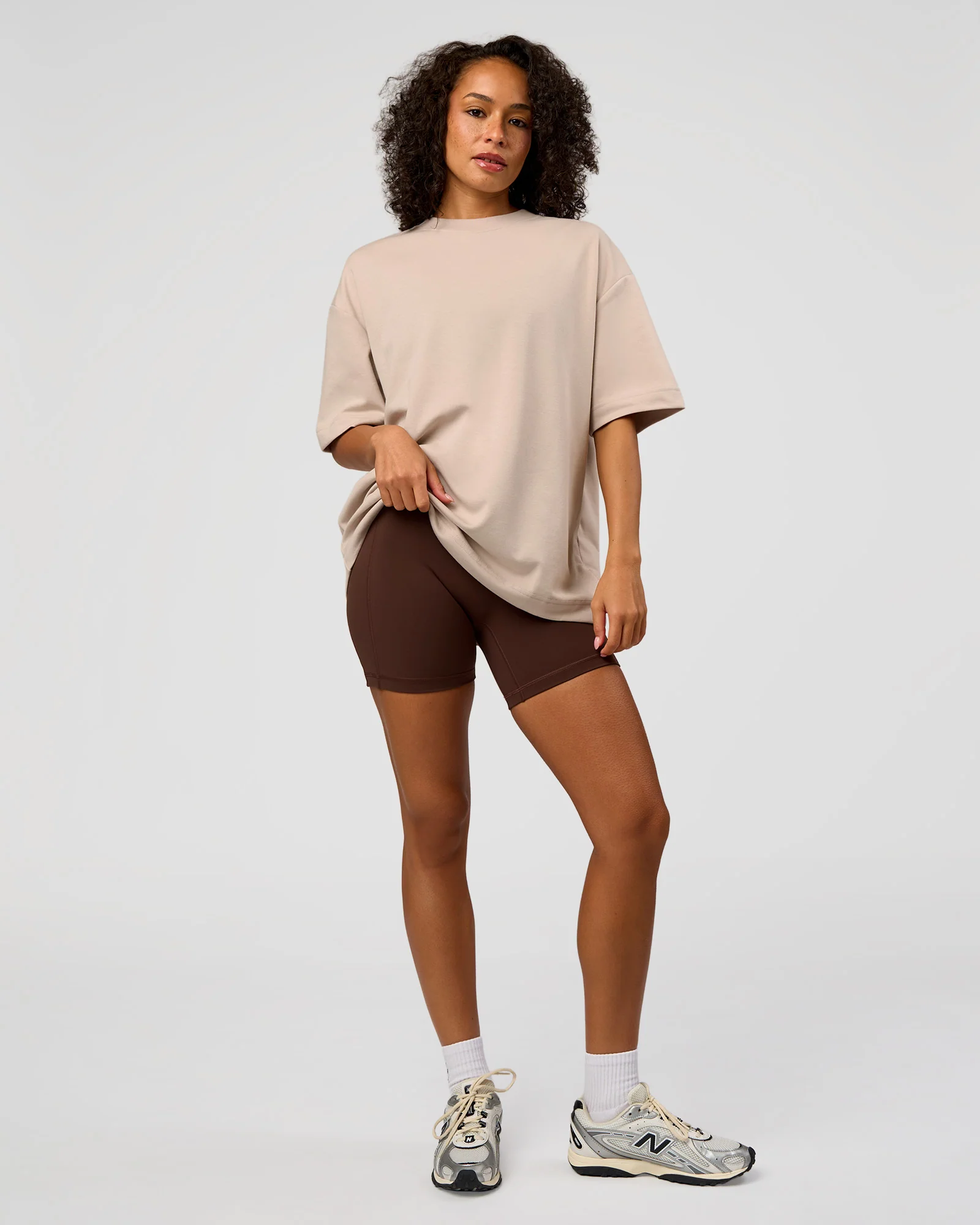 AfterDark ZeroCrease Oversized Tee - Shale Beige