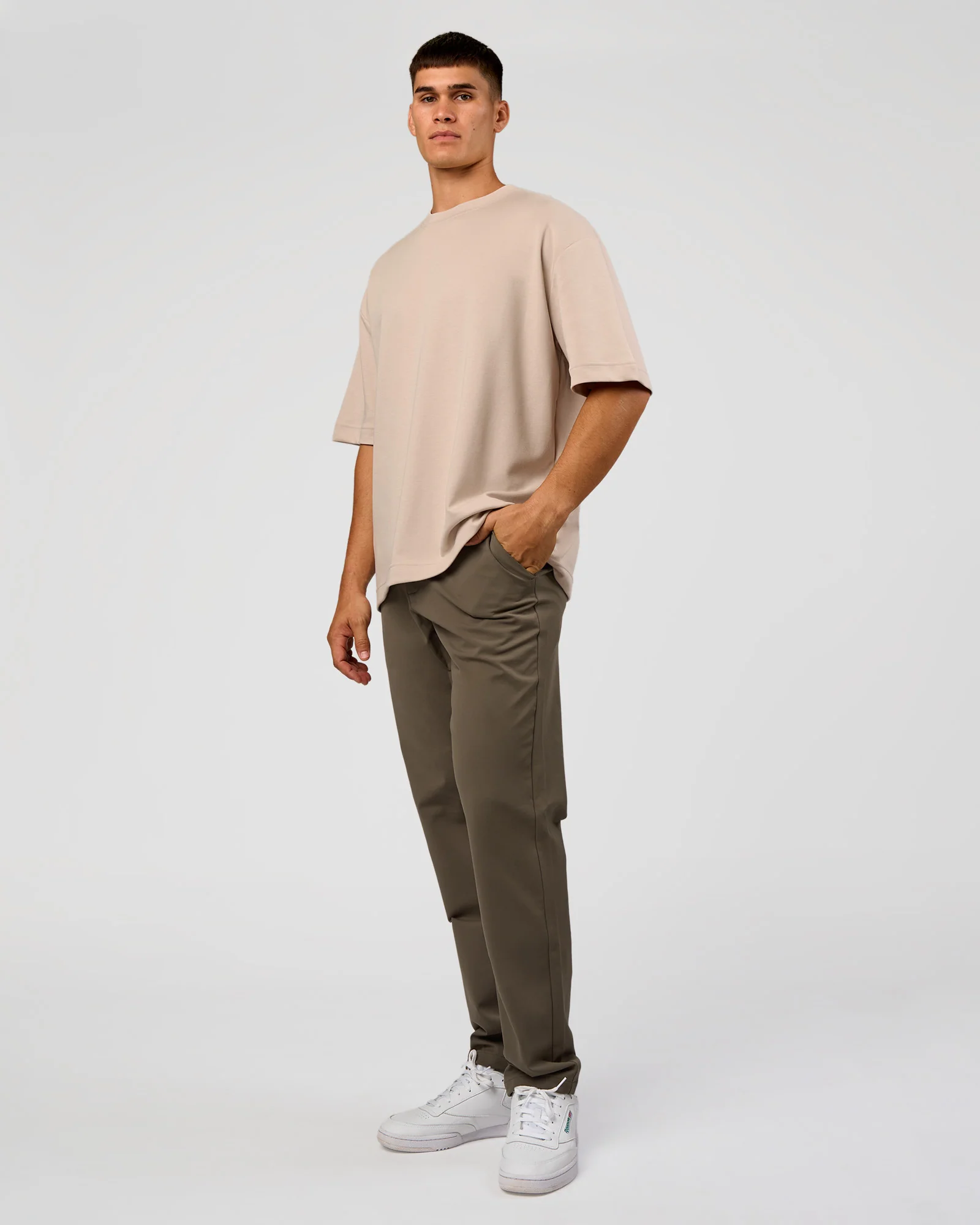 AfterDark ZeroCrease Oversized Tee - Shale Beige