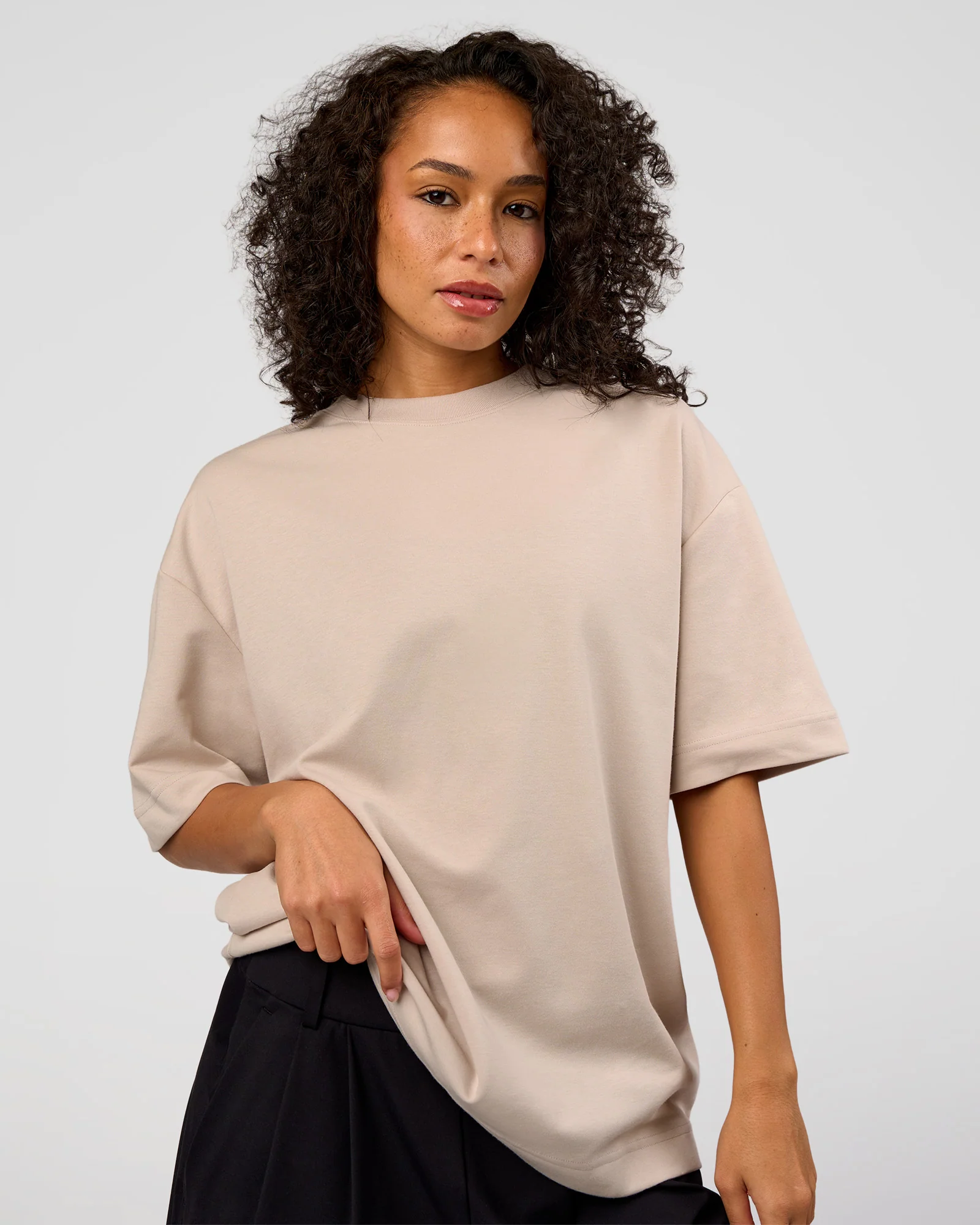 AfterDark ZeroCrease Oversized Tee - Shale Beige