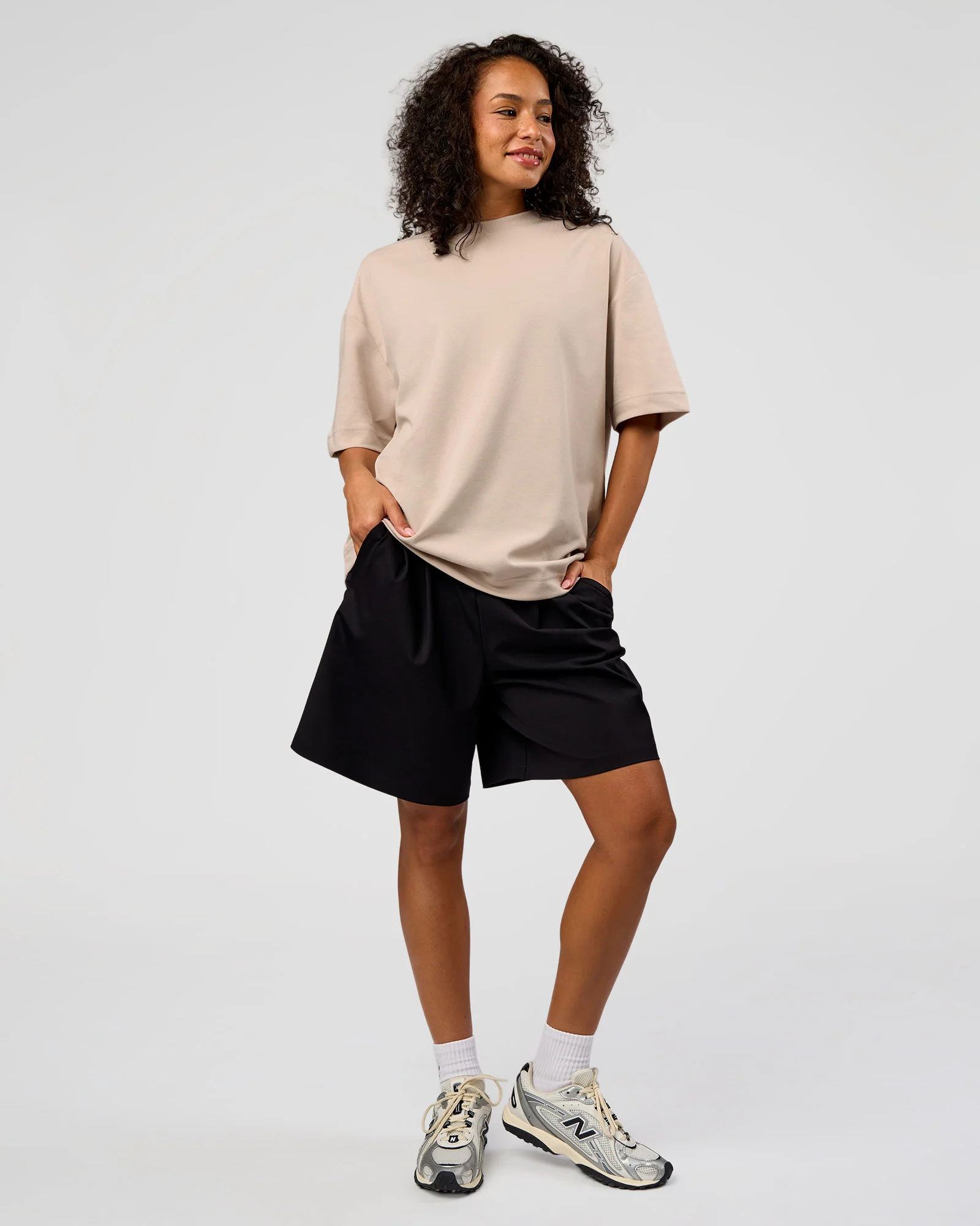 AfterDark ZeroCrease Oversized Tee - Shale Beige