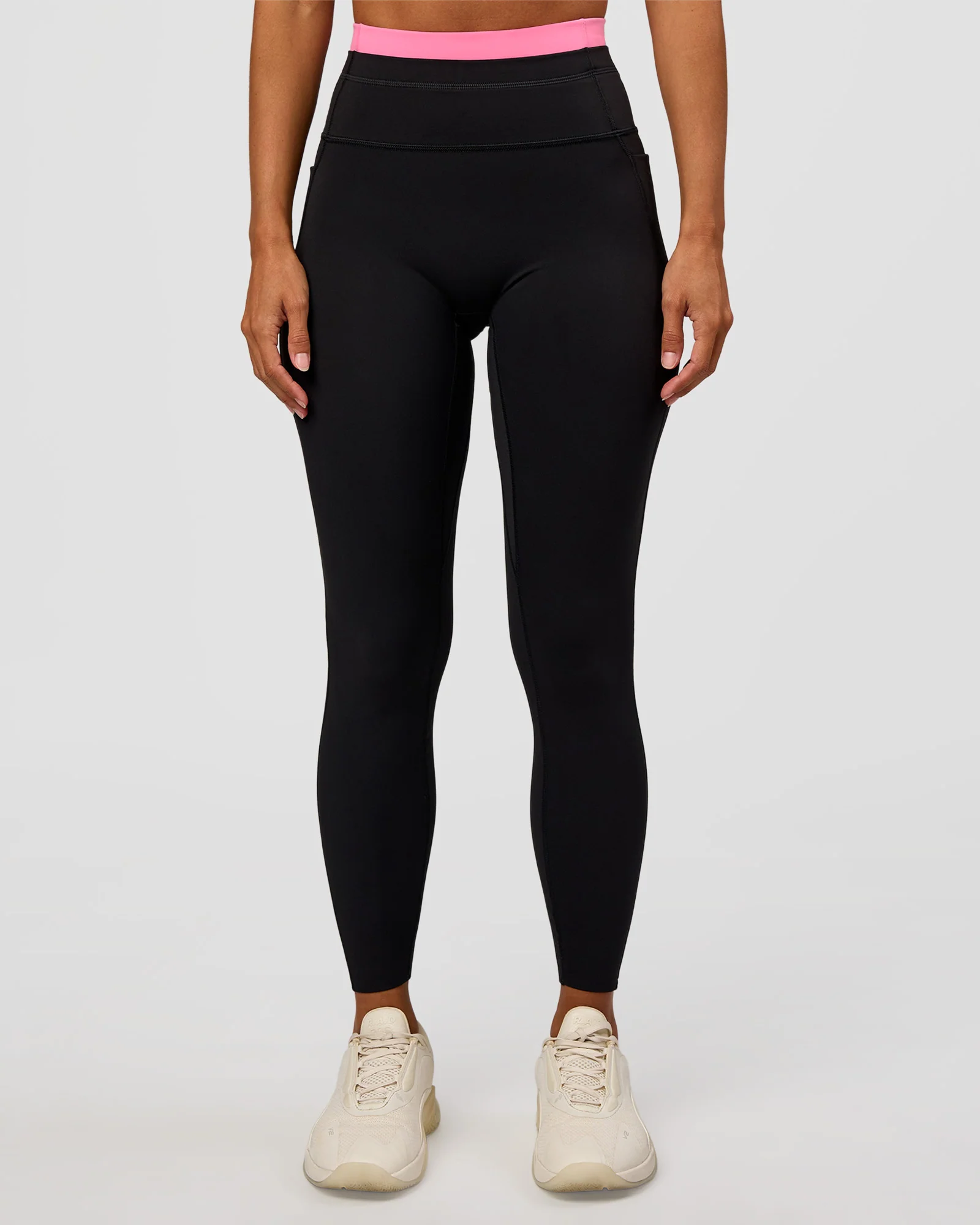 Liberate High-Rise Full Length Legging Pockets - Black-Candy Pink