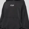Runner’s Unisex Oversized Hoodie - Black Washed-White