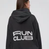 Runner’s Unisex Oversized Hoodie - Black Washed-White