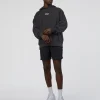 Runner’s Unisex Oversized Hoodie - Black Washed-White
