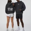 Runner’s Unisex Oversized Hoodie - Black Washed-White