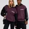 Deconstructed Fleece Hoodie - Caviar-Midnight Plum