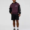 Deconstructed Fleece Hoodie - Caviar-Midnight Plum