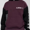 Deconstructed Fleece Hoodie - Caviar-Midnight Plum