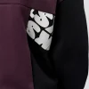 Deconstructed Fleece Hoodie - Caviar-Midnight Plum