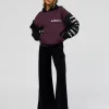 Deconstructed Fleece Hoodie - Caviar-Midnight Plum