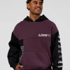 Deconstructed Fleece Hoodie - Caviar-Midnight Plum