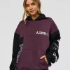Deconstructed Fleece Hoodie - Caviar-Midnight Plum