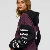Deconstructed Fleece Hoodie - Caviar-Midnight Plum