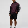 Deconstructed Fleece Hoodie - Caviar-Midnight Plum