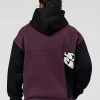 Deconstructed Fleece Hoodie - Caviar-Midnight Plum