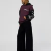 Deconstructed Fleece Hoodie - Caviar-Midnight Plum