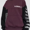 Deconstructed Fleece Hoodie - Caviar-Midnight Plum