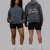 Set the Standard Washed Oversized Hoodie - Black-Greyish Purple