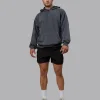 Set the Standard Washed Oversized Hoodie - Black-Greyish Purple
