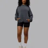 Set the Standard Washed Oversized Hoodie - Black-Greyish Purple