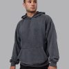 Set the Standard Washed Oversized Hoodie - Black-Greyish Purple