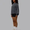 Set the Standard Washed Oversized Hoodie - Black-Greyish Purple