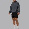 Set the Standard Washed Oversized Hoodie - Black-Greyish Purple