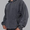 Set the Standard Washed Oversized Hoodie - Black-Greyish Purple
