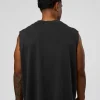 Oversized Heavyweight Boxed Tank - Washed Black